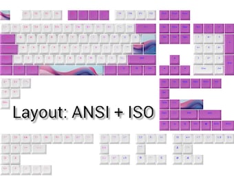 Pastel PBT Keycap Set, Csa Profile, ANSI ISO Layout