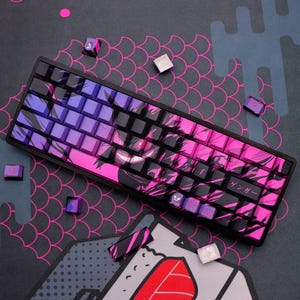 Custom Anime Keycaps / Cyberpunk Mechanical Keyboard Keycaps Set / Gaming PC Accessories  / Unique Gift for Gamers