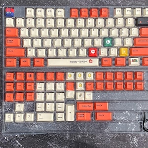 123 PBT Super Mario Keycaps / Custom keycaps / Keycaps set for mechanical keyboard / Anime keycaps / Gaming accessories / Cute keycaps