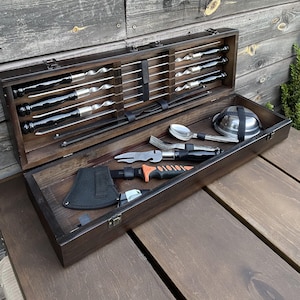Stainless Steel BBQ set / Man Grill Gift / Personalized Set  / Camping Cooking Set / Dad birthday gift / Mens birthday gift / Housewarming