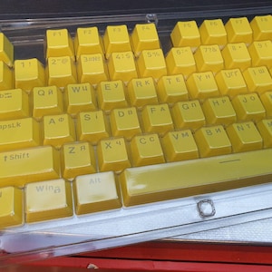 Yellow Ukrainian Keycap Set / 108 PBT OEM Keycaps / Custom keycaps / English/Ukrainian Layout / Double-Shot / ANSI / Keyboard Upgrade Gift