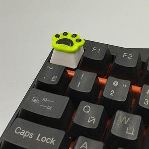 Cat Paws Keycaps / Green Black Mechanical Keyboard Key / Artisan keycaps / Custom keycap / Single Anime Keycaps / Accent keycaps