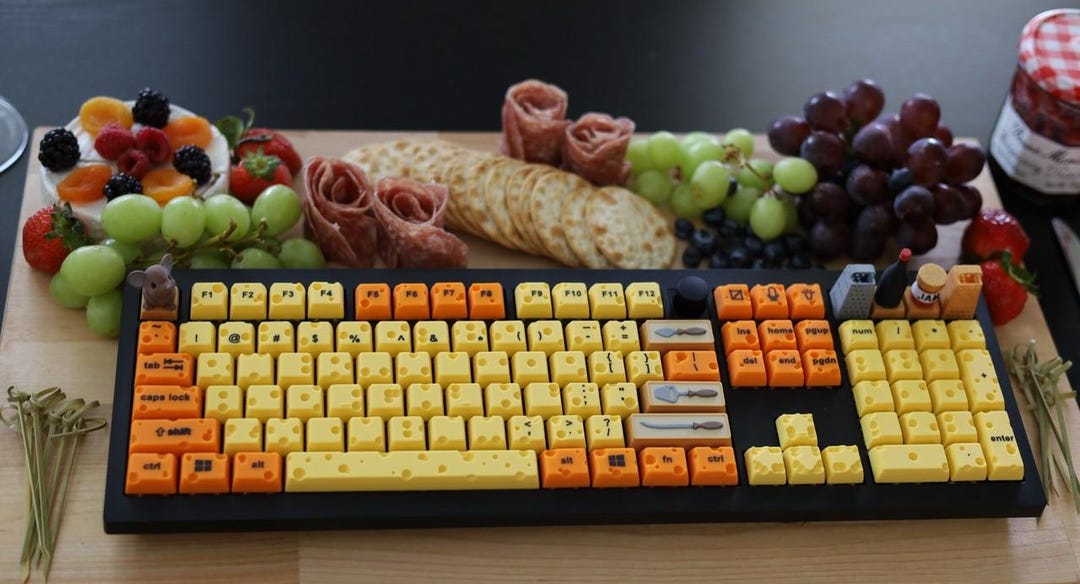 Cheese Keycap Set 17 Pcs – Cute Food Mechanical Keyboard Keycaps, Funny ...