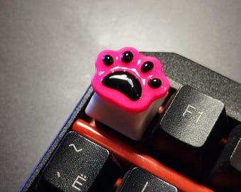 Katzenpfote Tastenkappe für Mechanische Tastatur, Anime Rosa Schwarz Accent Key