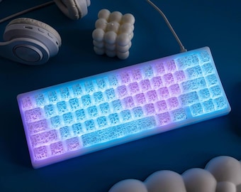 Juego de teclas PBT transparentes y brillantes, perfil OEM, 118 teclas