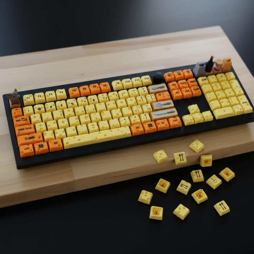 Numpad Accessory Cheese Numpad Keycap Set - 17 PCS, Orange Keyboard Accessories - Cherry ...