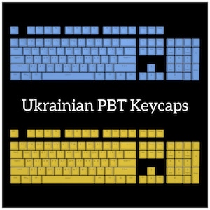 Ukrainian PBT Keycaps Set / Double-Shot OEM Profile / Backlit PBT Keycaps / Ukrainian & English Letters / 108 Key Set / Keyboard Caps