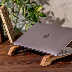 Laptop stand wood / Laptop riser  / Laptop stand holder / Office home work / Wooden Laptop riser for desk / Wood laptop stand