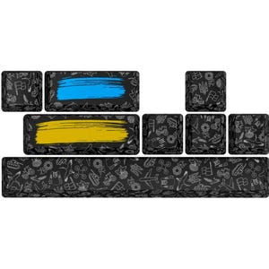 Customize Your Mechanical Keyboard with PBT Keycaps in Ukrainian Style - White and Black / Keycaps for Mechanical Keyboards/ Keyboard decor