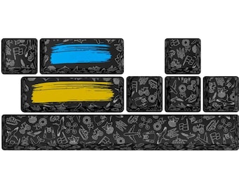 Customize Your Mechanical Keyboard with PBT Keycaps in Ukrainian Style - White and Black / Keycaps for Mechanical Keyboards/ Keyboard decor