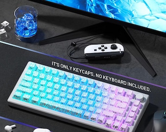 Juego de teclas con brillo transparente, 118 teclas PBT de perfil OEM