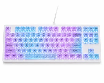 Crystal Transparent Keycaps (OEM Profile, Shine-Through) – RGB Mechanical Keyboard Set