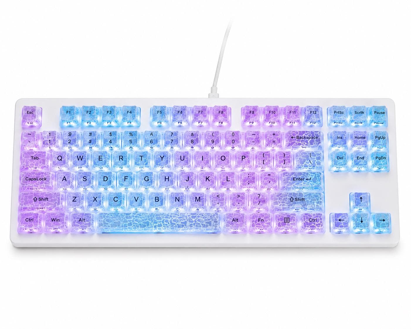 クリスタル透明キーキャップ（OEMプロファイル、透過型） – RGB