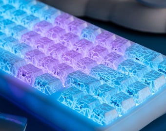 Juego de teclas PBT transparentes: perfil OEM de 118 teclas, diseño transparente