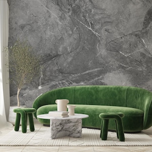 Gray Cracked Marble Design, Marble Wallpaper, Peel and Stick Wallpaper Mural, Modern Wallpaper, Temporary Wallpaper, Minimalist Home Decor