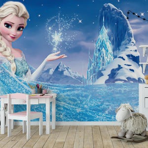 Carta da parati per bambini Frozen Elsa Girl Nursery, carta da parati per bambini Peel and Stick Mural, carta da parati per bambini, carta da parati rimovibile, decorazioni per pareti per bambini