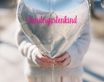 Personalisierter Folienballon zu Kindergarten Start | Herz Heliumballon in vielen Farben