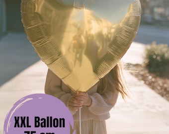 XXL Luftballon Geschenkidee zur Hochzeit oder Valentinstag, Riesen Herz Heliumballon, 75 cm Durchmesser