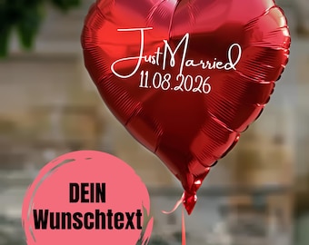 Personalized "Just Married" balloon – wedding date & name possible – perfect wedding decoration