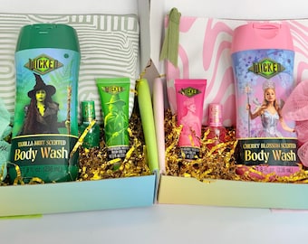 Wicked Themed Self Care Gift Box, Pink or Green Body Wash Set