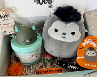 Halloween Squishmallow Gift Box for Kids, 5 Inch Plush + Slime