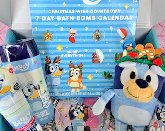 Bluey Christmas Gift Box for Kids, Plush Spa Gift Set, BRR Basket