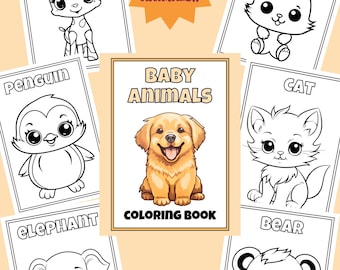 Niedliches Baby Tier Malbuch, Kawaii Malseiten, PDF-Muster