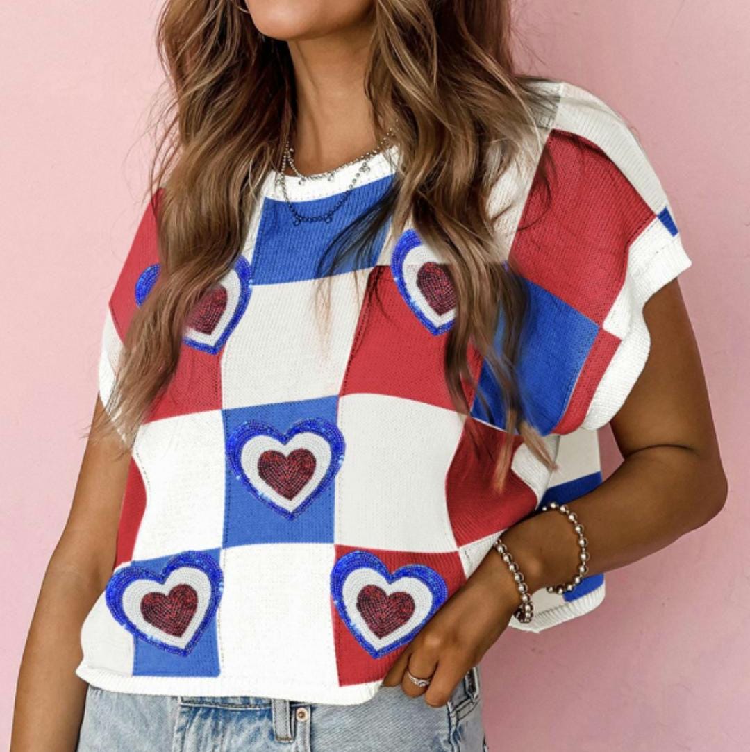 Daylight Colorblock Sassy White USA Flag-inspired Patriotic Fourth of July Memorial Day ...