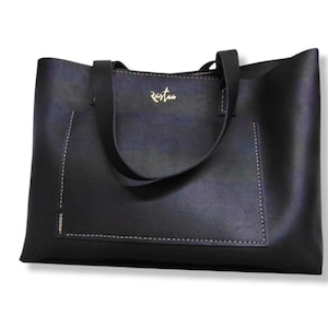 Handgefertigte Leder-Einkaufstasche, komplett von Hand gefertigt. Inklusive Geldbörse – Handtasche, Umhängetasche, Tasche für alle Gelegenheiten