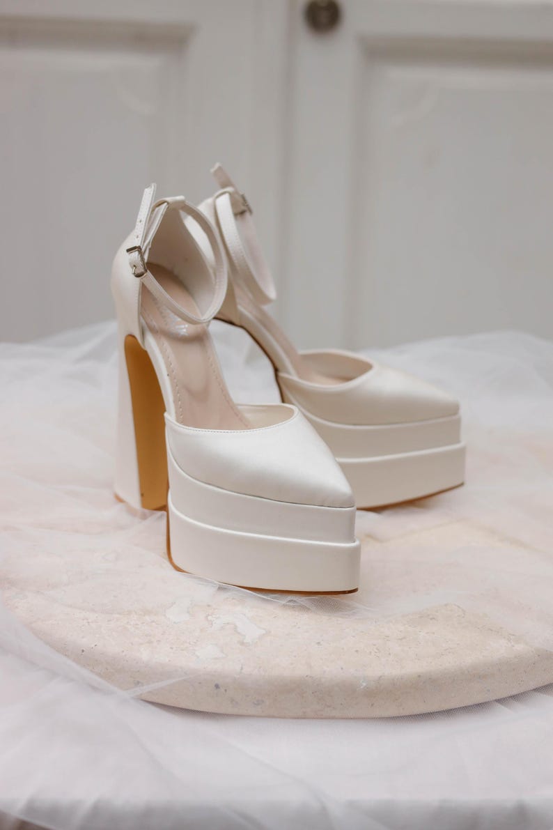 Handmade Satin Bridal Platform Heels Elegant Wedding Shoes (sizes 33 — free download