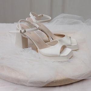 Pearl Satin Bridal Heels: Handmade Wedding Shoes, Comfortable Soft Sole, Sizes 33-40