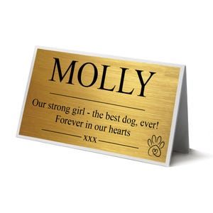 Personalized Memorial Plaque, Custom Plaque, Garden Marker, Grave Sign, Urn plaque, Metal Plaque, Weatherproof, Brushed Gold