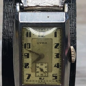 Vintage CYMA Mens Tank Watch - ART DECO- Working Great Swiss Made