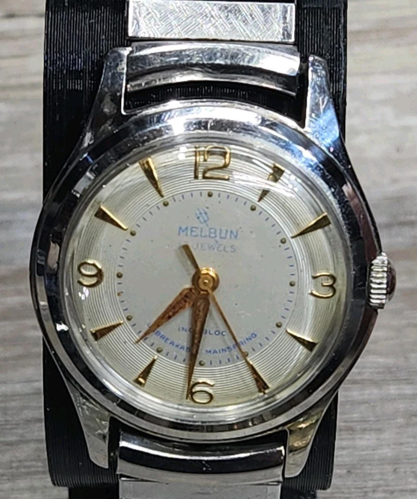Vintage Paul Denique 17-Jewel Square 27mm Gold Silver Dial Runs No Service 17 Jewels Men Square Wristwatches for sale | eBay main image 3