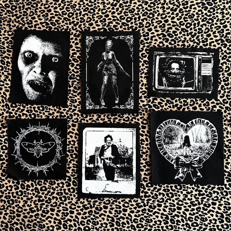 Horror Patches: Punk, Emo, Goth, Alt Canvas Appliques for Jackets image 1