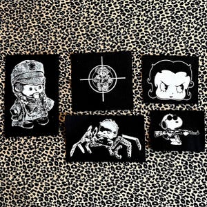 Cute Cartoon Canvas Patches: Bettie Boop, Monchichi, Joe Cool Snoop, Toy Designs