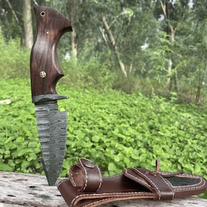 Custom Handmade Damascus Steel Hunting Outdoor Camping Survival Hunting Knife