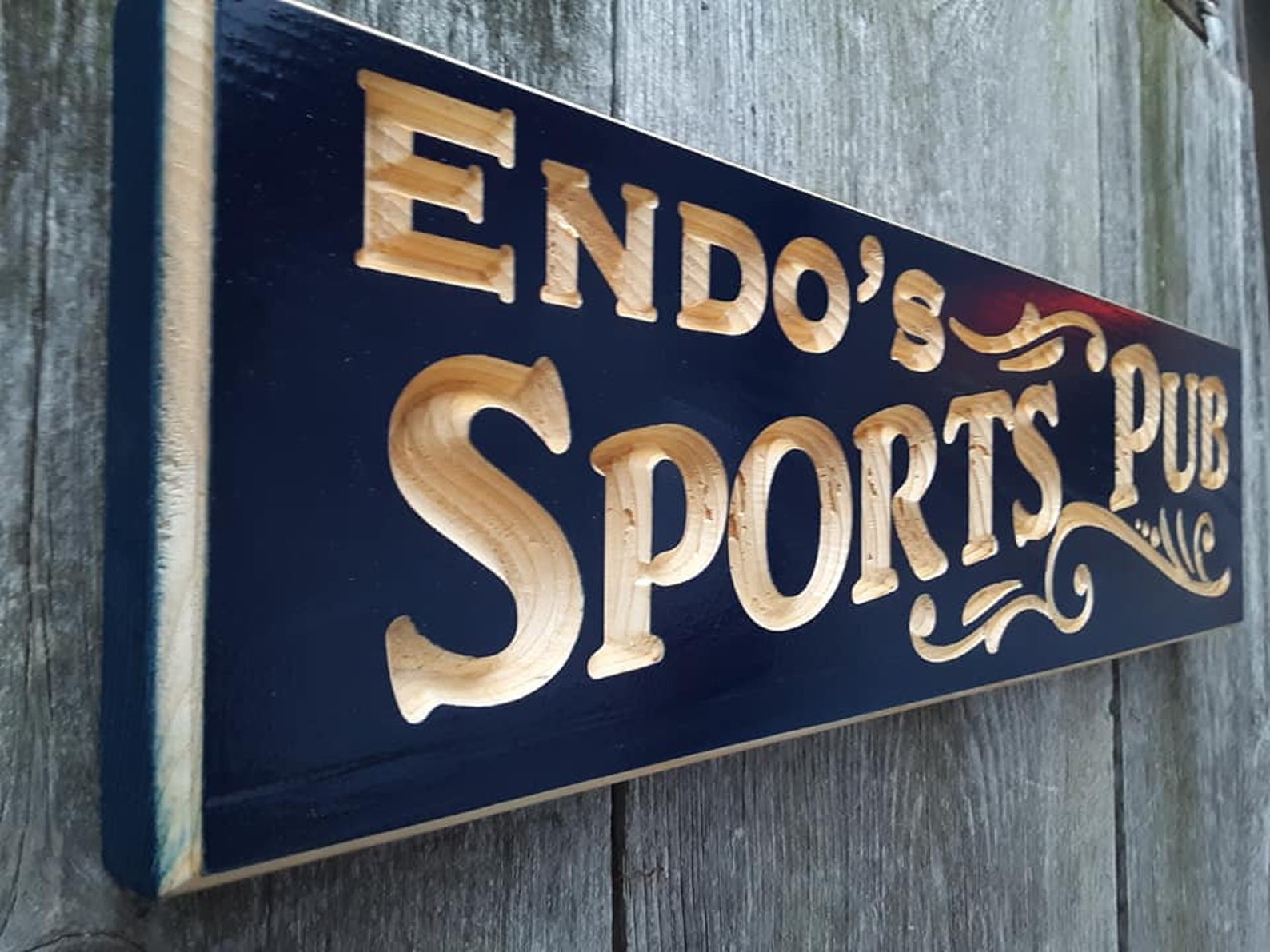 Pub Football Sign CUSTOM Sports Pub Sign Routed Carved Engraved Painted Sign Shabby Chic ...