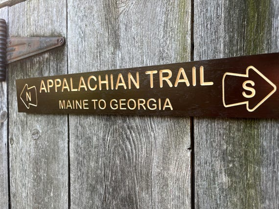 Appalachian Trail Sign, Routed White Pine, Hiker Decor