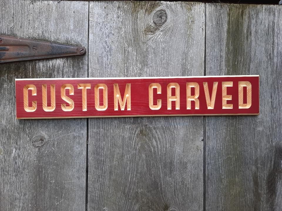 CUSTOM CNC carved  Natural Pine unpainted Letter routed wood sign
