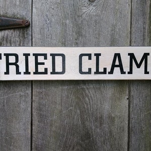 Fried Clams Wooden Painted Shabby Primitive Distressed Sign food cart kitchen sign fair sign restaurant sign food truck sign