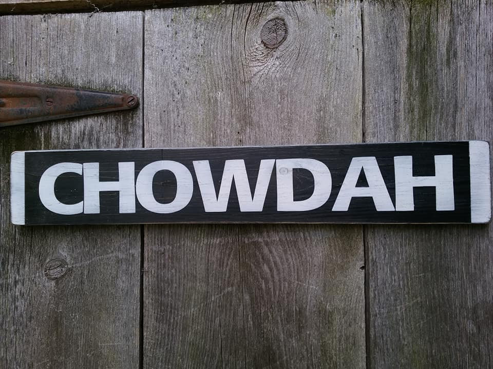 Chowdah Clam Chowder Sign, Distressed Raw Bar Decor - Etsy
