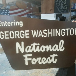 CUSTOM National Forest Routed / Carved Replica Entering National Forest Trail Wooden Sign Your National Forest