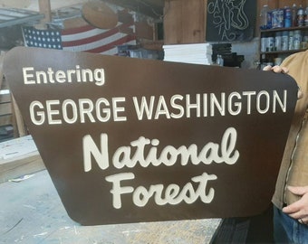Custom Carved National Forest Wooden Sign