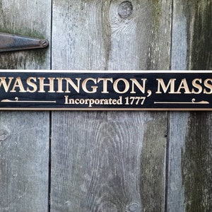 CUSTOM Town or City Name with Established personalized 4x24 CNC carved routed sign