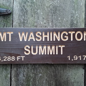 Carved Replica Mount Washington Summit Wooden Sign Mt Washington