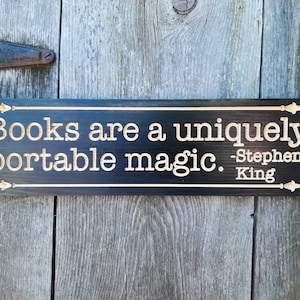 Routed Carved Books are a uniquely portable magic. Stephen King  Sign BLACK with natural lettering stephen King Gift
