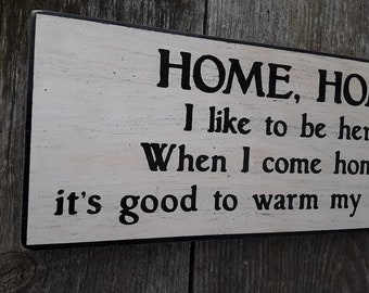 Home, Home again, I like to be here when I can Extended quote Shabby Wood Sign Pink Floyd fan gift