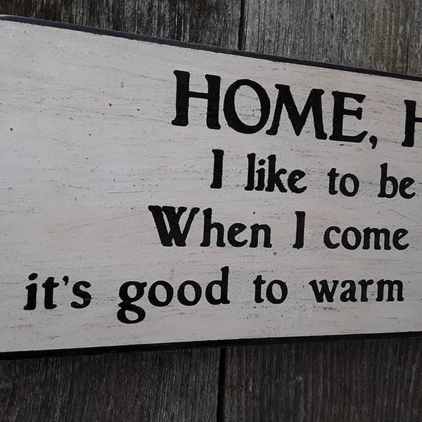 Home, Home again, I like to be here when I can Extended quote Shabby Wood Sign Pink Floyd fan gift