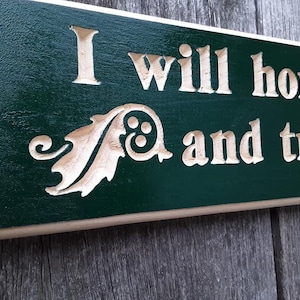 I will honor Christmas and try to keep it all the year Green / Carved Letter Charles Dickens Sign, A Christmas Carol